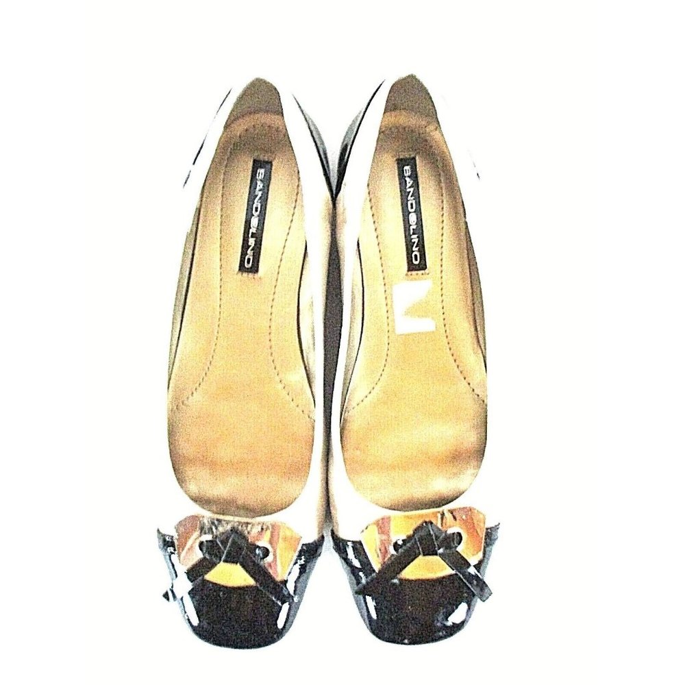 Bandolino Black Beige Bow Slip On Comfort Flats Shoes Womens 8.5 M (SW30)pmf